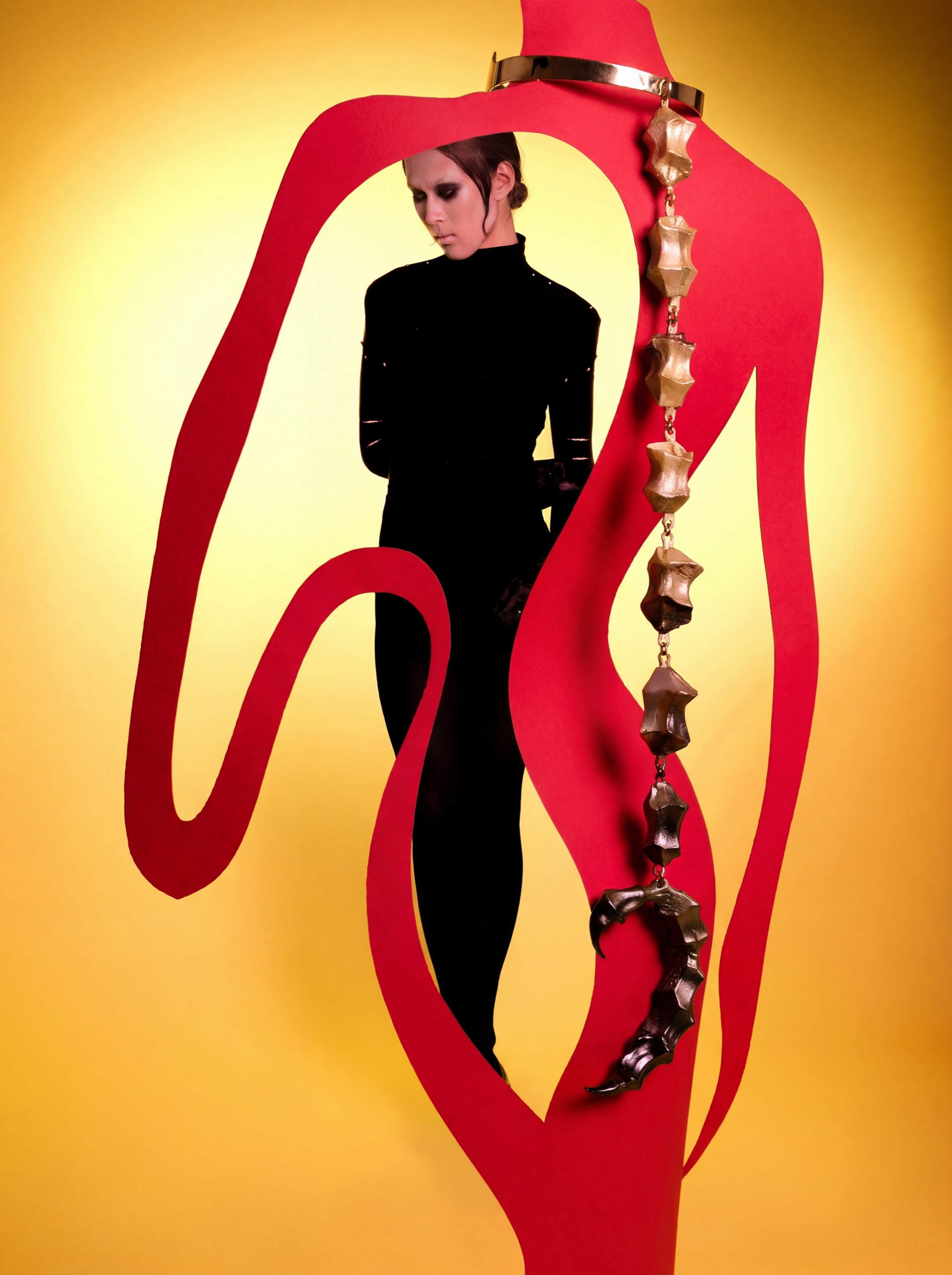 Regulation — choker with red silhouette frame
