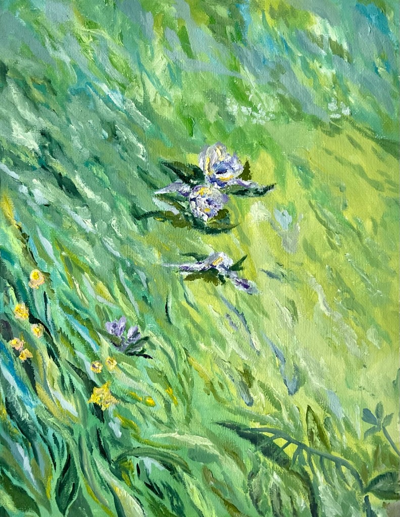 Secret Garden — green field oil painting