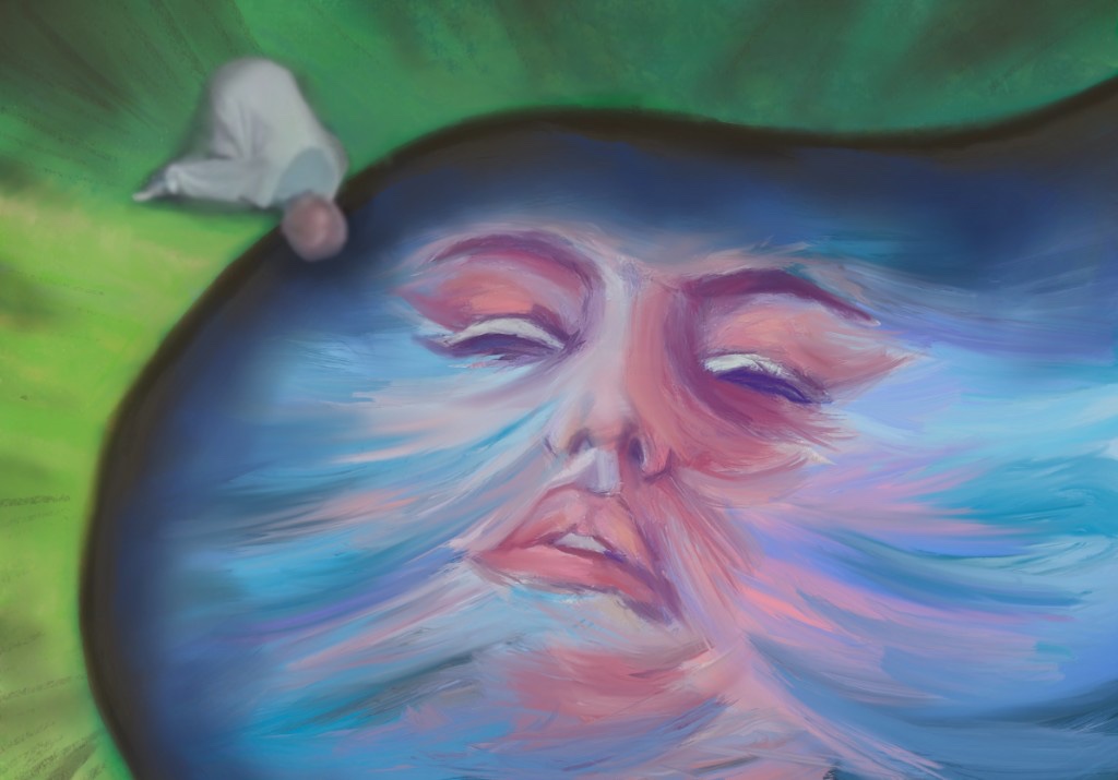 Tears — face within a blue form