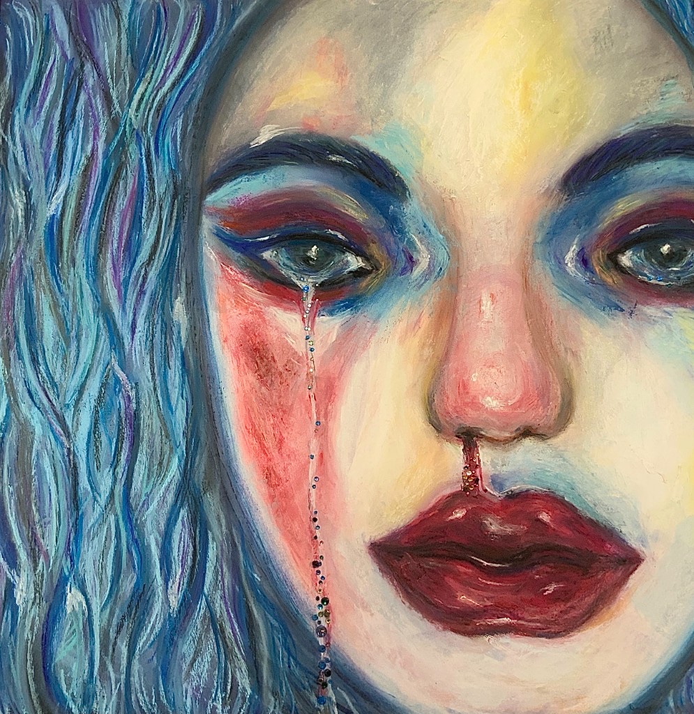 Tears — portrait with sequin tear