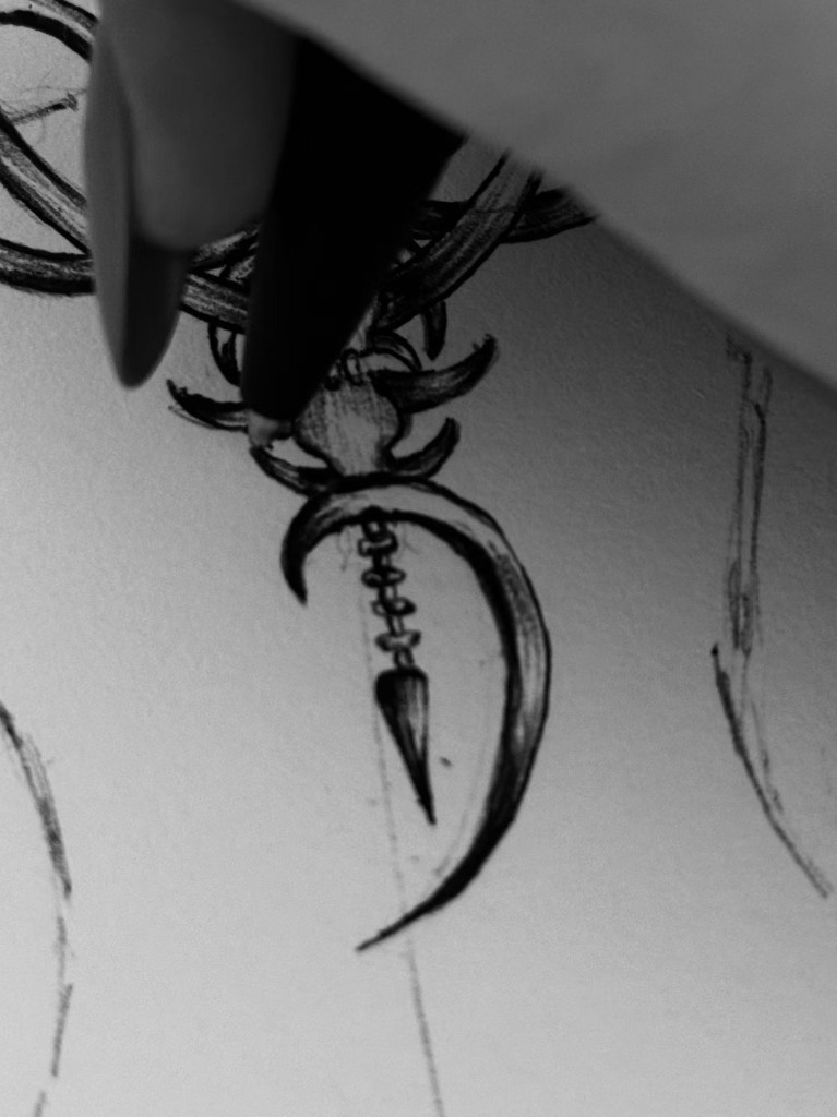 Design sketch in ballpoint pen on sketch paper
