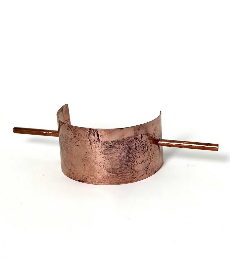 Copper — hairpin with textured cuff