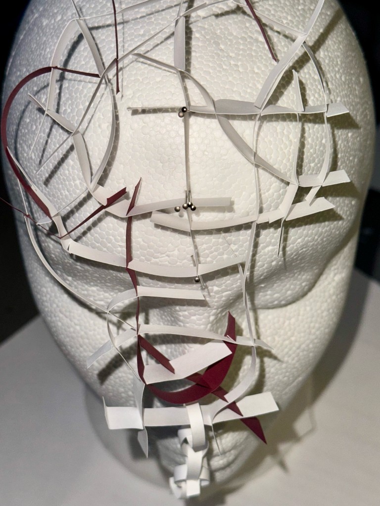 Lattice — mask on mannequin head, front